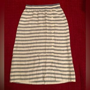 J. Jill Blue and White Midi Skirt Resort Wear